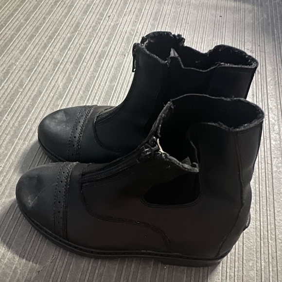 Tuff Rider Black Leather Equestrian English Boots with Zipper - Picture 4 of 4